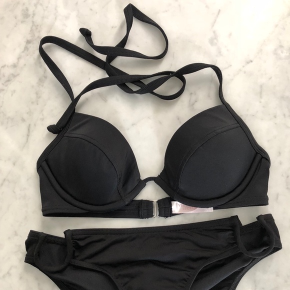 VICTORIA’S SECRET Bikini Set 32B Halter Top XS Bottom - Picture 4 of 5